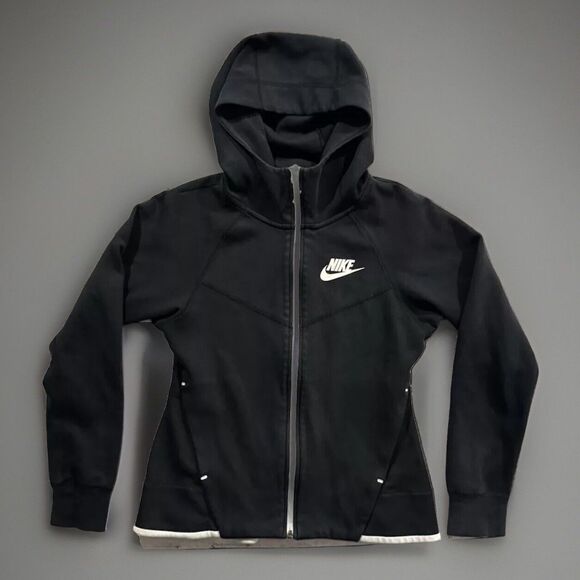Nike Sportswear Women Tech Fleece Windrunner Hoodie Sz S Black Jacket 930759-011
